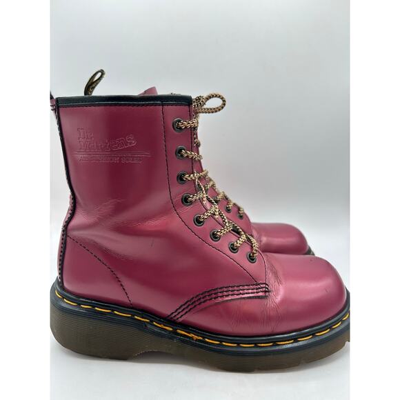 Vintage Dr Martens 8795 RED MADE IN ENGLAND leather Metallic boots England WM 8 - Picture 7 of 12